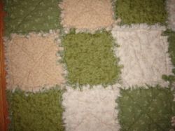 Rag Quilt-Green and Cream - photos of details